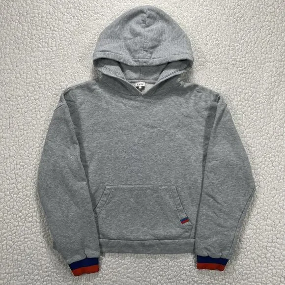 KULE Crosby Hoodie Womens S Gray Cropped Cozy Streetwear Minimalist Coastal Prep - Picture 1 of 11